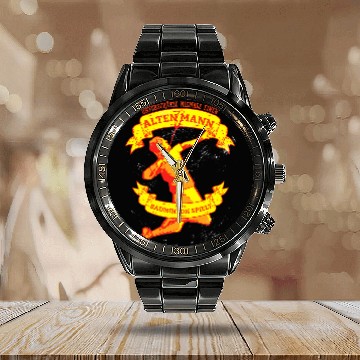 Discover Badminton shuttlecock saying Calendar Steel Band Watch