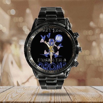 Discover Drone I dont snore Drone Pilot Calendar Steel Band Watch