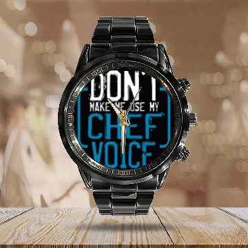 Discover Chef Cook Funny Culinary Arts Student Major Calendar Steel Band Watch