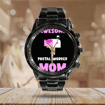 Discover Womens Postman Mom Postal Worker Mailman Rural Mail Delivery Calendar Steel Band Watch
