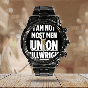 Discover Union Millwright Industrial Mechanic Worker 11 Calendar Steel Band Watch