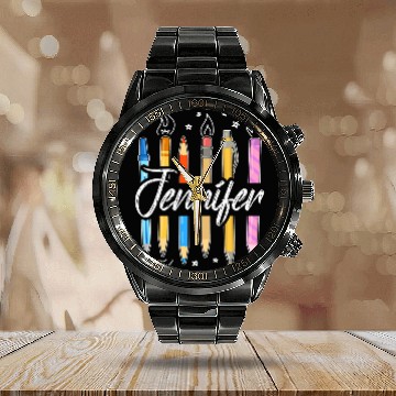 Discover Jennifer Personalized Name For School Teacher Student Crayon Zip Calendar Steel Band Watch
