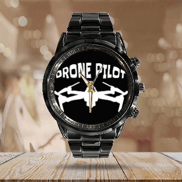 Discover Drone Pilot 9 Calendar Steel Band Watch