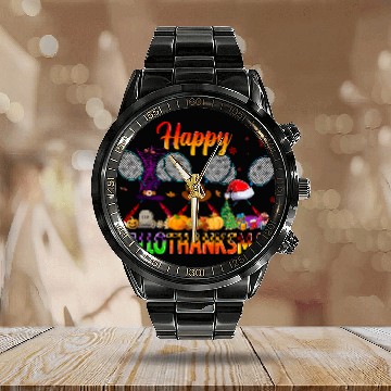 Discover Happy Hallothanksmas Badminton Witch Hat Christmas Calendar Steel Band Watch