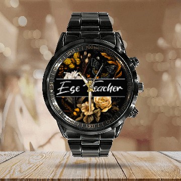 Discover ESE Teacher Teaching Flower Exceptional Student Education 2 Baseball Tees Calendar Steel Band Watch