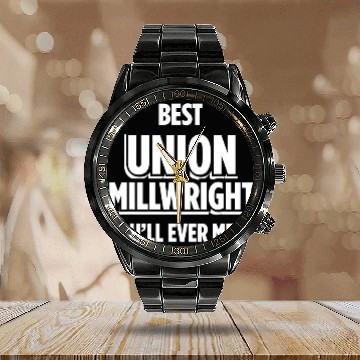 Discover Union Millwright Industrial Mechanic Worker 38 Calendar Steel Band Watch