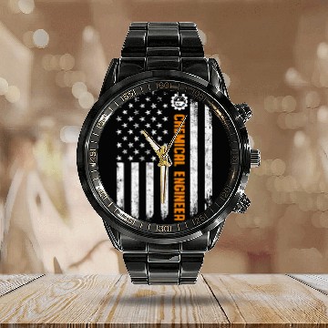 Discover chemicals Engineer Engineering 69 Calendar Steel Band Watch