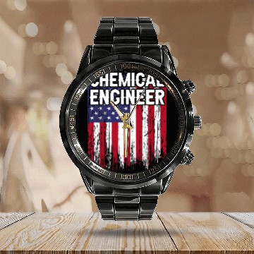 Discover chemicals Engineer Engineering 108 Calendar Steel Band Watch