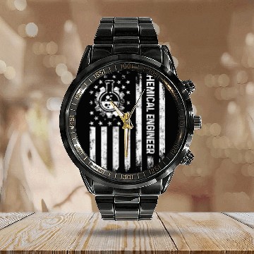Discover chemicals Engineer Engineering 67 Calendar Steel Band Watch