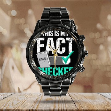 Discover This Is My Fact Checker Bible Study Christian 1 Baseball Tees Calendar Steel Band Watch