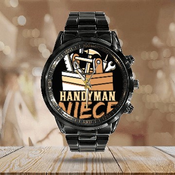 Discover Handyman Niece Hobby Diy Tinkerer Worker Calendar Steel Band Watch