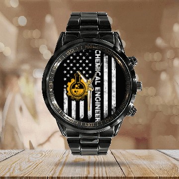 Discover chemicals Engineer Engineering 77 Calendar Steel Band Watch
