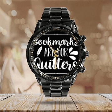 Discover Bookmarks are for Quitters Reading Reader Book Lover Teacher Calendar Steel Band Watch