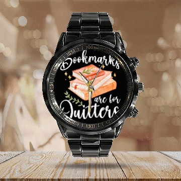 Discover Bookmarks Are For Quitters Funny Book Lover Reading Bookworm Calendar Steel Band Watch