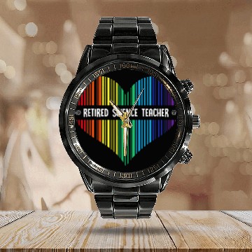 Discover Retired Science Teacher Done Flag School Retirement Calendar Steel Band Watch