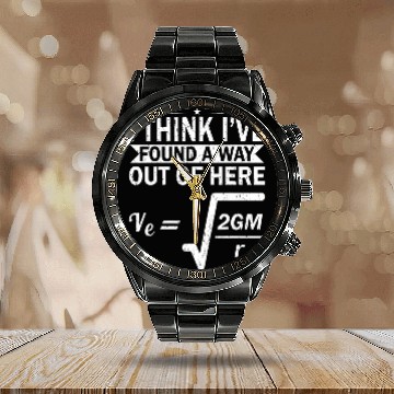 Discover Escape Velocity Gravity Physics Engineer Funny Physics Calendar Steel Band Watch
