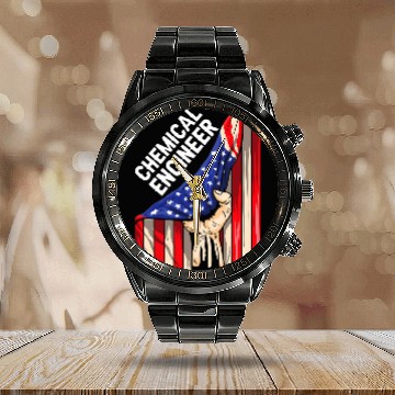 Discover chemicals Engineer Engineering 106 Calendar Steel Band Watch