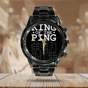 Discover Network Admin King Of The Ping Sysadmin IT Programmer Calendar Steel Band Watch