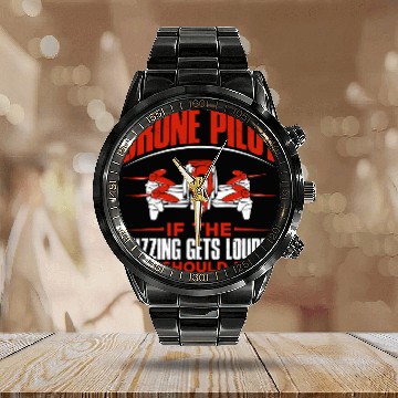 Discover Drone Pilot Funny Drones Drone Pilot Quadrotor Calendar Steel Band Watch
