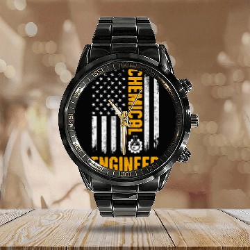 Discover chemicals Engineer Engineering 73 Calendar Steel Band Watch