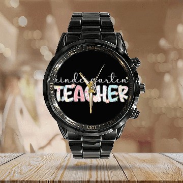 Discover Kindergarten Teacher Easter Bunny Kindergarten Teaching Baseball Tees Calendar Steel Band Watch