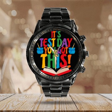 Discover Its Test Day You Got This Funny Teacher Student Testing Day 2 Baseball Tees Calendar Steel Band Watch