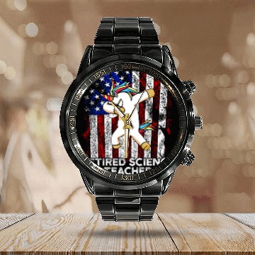 Discover Retired Science Teacher Team School Retirement Calendar Steel Band Watch