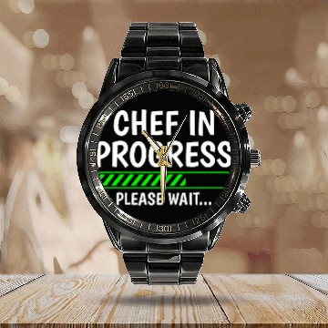 Discover Chef In Progress Cook Sous Chef Culinary Cuisine Student Calendar Steel Band Watch