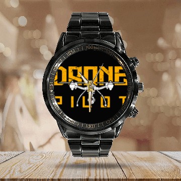 Discover DRONE PILOT Camera Drone Operator Photographer Videographer 3 Calendar Steel Band Watch