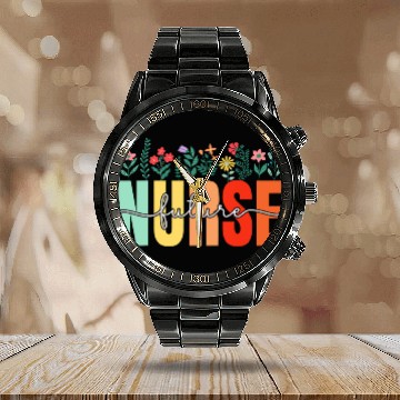 Discover Future nurses Nursing School Funny Nursing Student Calendar Steel Band Watch