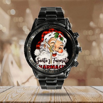Discover santas claus favorite pharmacist flannel christmas Calendar Steel Band Watch