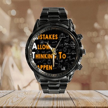 Discover Mistakes Allow Thinking To Happen Math Teacher Math Student Calendar Steel Band Watch