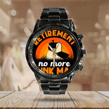 Discover Retired Postal Worker vintages Retirement Retro Mailman Post 3 Calendar Steel Band Watch