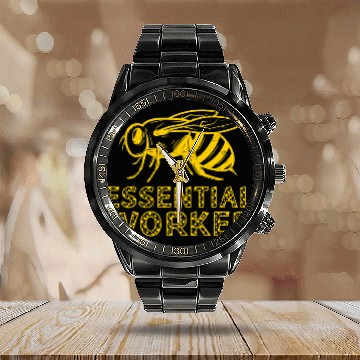 Discover Essential Worker Bee Lover Honey Beekeeper Calendar Steel Band Watch