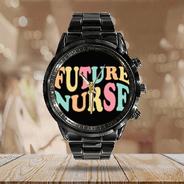 Discover Future nurses Retro Groovy Nursing Student Future nurses Calendar Steel Band Watch