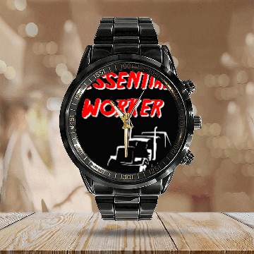 Discover Essential Worker Trucker Semi Driver 2 Calendar Steel Band Watch