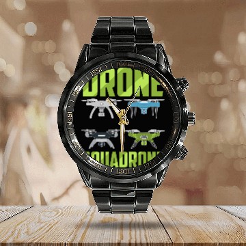 Discover Drone Pilot Drone Squadrone Quad Pilots Quadcopter Zip Calendar Steel Band Watch