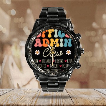 Discover Office Admin Crew Appreciation Week Back to School Baseball Tees Calendar Steel Band Watch