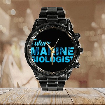 Discover Future Marine Biologist Ocean Student Biology 1 Calendar Steel Band Watch