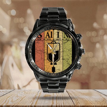 Discover Saline Periodic Table Elements nurses Saline Retro Nursing 1 Calendar Steel Band Watch