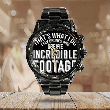 Discover Drone Footage FPV Drone Pilot Photographer Baseball Tees Calendar Steel Band Watch