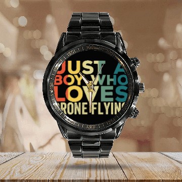 Discover Drone Flying Apparel Drone Pilot Quadcopter for Men Baseball Tees Calendar Steel Band Watch