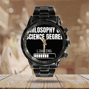 Discover Philosophy Science Degree Loading Funny Student Graduation Calendar Steel Band Watch