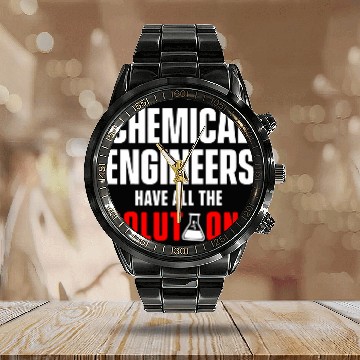 Discover chemicals Engineer Solutions Engineering 1 Calendar Steel Band Watch
