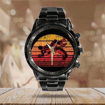 Discover University Collegiate High School Wrestling Calendar Steel Band Watch