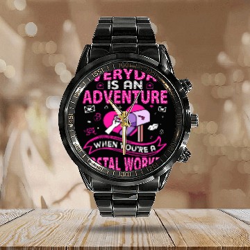 Discover EVERYDAY IS AN ADVENTURE WHEN YOURE A POSTAL WORKER Calendar Steel Band Watch