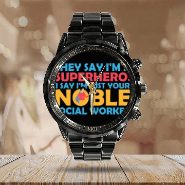 Discover Womens Superhero Social Worker Calendar Steel Band Watch