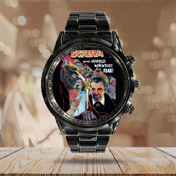 Discover Halloween Horror vintages Werewolfs Vampire Comic Book Retro Calendar Steel Band Watch