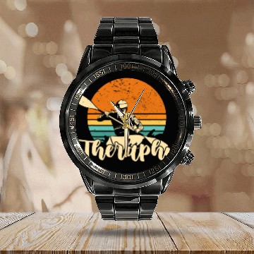 Discover Kayaking Therapy Paddle Boat Calendar Steel Band Watch