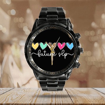 Discover Future SLP Student Speech Language Pathologist In Progress 1 Calendar Steel Band Watch